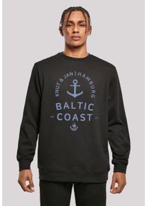 F4NT4STIC Herren Kapuzenpullover "Ostsee Logo Knut & Jan Hamburg", schwarz, casual, Gr. S, Obermaterial: 50% Baumwolle, 50% Polyester, Pullover, Print