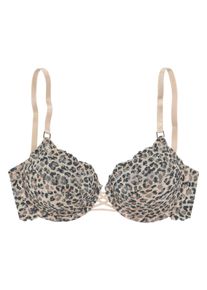 Lascana Damen Bügel-BH, Gr. 90, braun, Microtouch, Obermaterial: 88% Polyamid, 12% Elasthan, sexy, BHs, in einem aufregenden Leo-Look, sexy Dessous