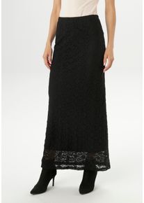 Damen Maxirock, schwarz, feminin, Gr. 44, Aniston SELECTED, unifarben, geblümt, Spitze, Obermaterial: 95% Polyester, 5% Elasthan. Futter: 100%