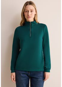 Cecil Damen Langarmshirt, blau, casual, Gr. XXL, unifarben, Stoff, 48% Viskose, 46% Polyester, 6% Elasthan, Shirts, aus softem Materialmix