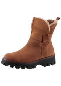 Waldläufer WALDLÄUFER Damen Winterboots "H-LONDON", Gr. 7,5, beige, Nubukleder, Veloursleder, casual, Schuhe, Komfortboots, Profilsohle, mit kuscheligem Kragen,