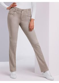 Damen Bequeme Jeans, beige, Gr. 18, CREATION L PREMIUM, unifarben, 63% Baumwolle, 35% Lyocell, 2% Elasthan, Jeans