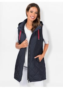 Inspirationen Damen Longweste, blau, Gr. 36, unifarben, 100% Polyester, Westen