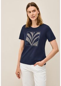 Cecil Damen T-Shirturban navy blau, casual, Gr. M, bedruckt, Web, 100% Baumwolle, Shirts, aus reiner Baumwolle