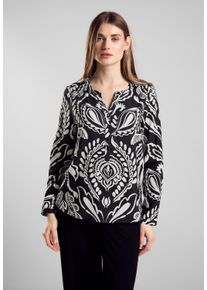 Street One Damen Shirtbluse, schwarz, casual, Gr. 38, gemustert, Stoff, 100% Viskose, Blusen, aus softer Viskose