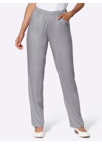 Classic Basics Damen Schlupfhose, grau, Gr. 40, gemustert, mehrfarbig, unifarben, 100% Viskose, Hosen