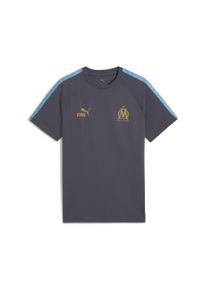 Puma Herren T-Shirt "Olympique de Marseille KING T-Shirt Herren"galactic gray luminous blau, Gr. XXXL, Obermaterial: 100% Baumwolle; Rippe: 71%