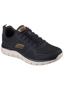 Skechers Herren Slip-On Sneaker "TRACK-LESHUR", Gr. 47,5, schwarz, Textil, Lederimitat, sportlich, Schuhe, Freizeitschuh, Trainingsschuh,