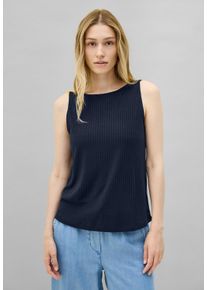 Cecil Damen Ripptanktopurban navy blau, casual, Gr. XL, unifarben, Stoff, 48% Polyester, 48% Viskose, 4% Elasthan, Tops, aus elastischem Materialmix