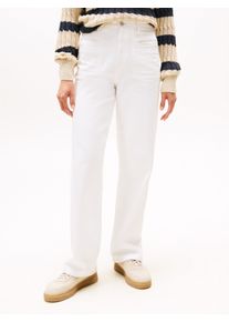 Tommy Hilfiger Damen Straight-Jeans "DNM WHITE RELAXED STRAIGHT HW", weiß, casual, Gr. 34, unifarben, Denim/Jeans, Obermaterial: 100% Baumwolle, Jeans