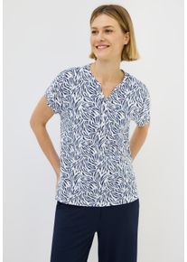 Cecil Damen Blusenshirt, weiß, casual, Gr. L, bedruckt, Web, 50% Baumwolle, 50% Modal, Shirts, im Shirt-Style