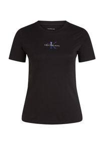 Damen T-Shirt "PLUS GRADIENT MONOLOGO SLIM TEE", schwarz, casual, Gr. 5XL, Calvin Klein Jeans Plus, unifarben, Single Jersey, Obermaterial: 100%