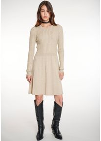 Haily's HAILY’S Damen Strickkleid "SH V DR Au44relia", beige, feminin, Gr. M, meliert, Strick, Obermaterial: 50% Viskose, 27% Nylon, 23% Polyester, Kleider