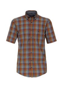Casamoda Herren Kurzarmhemd "Casamoda Freizeithemd Kurzarm kariert", orange, Gr. XL, kariert, 100% Baumwolle, Hemden