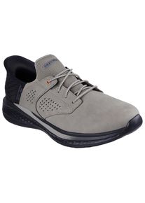 Skechers Herren Slip-On Sneaker "SLADE", Gr. 44, grau, Leder, Textil, Synthetik, casual, Schuhe, Komfortschuh mit komfortablem Heel Pillow