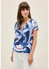 Cecil Damen Kurzarmbluseurban navy blau, casual, Gr. S, bedruckt, Stoff, 100% Viskose, Blusen, Feel Good Fit
