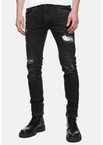 Rusty Neal Herren Straight-Jeans "TORI", schwarz, casual, Gr. 33, unifarben, 98% Baumwolle, 2% Elasthan, Jeans, mit dezenter Waschung