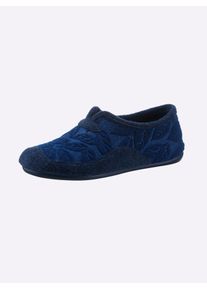 Waldläufer WALDLÄUFER Damen Hausschuh, Gr. 37, blau, Filz, Schuhe