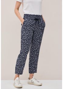 Cecil Damen Jogger Pantsurban dunkelblau, casual, Gr. XXL, bedruckt, Stoff, 100% Viskose, Hosen, Middle Waist