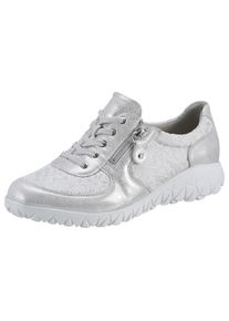 Waldläufer WALDLÄUFER Damen Schnürschuh "HAVY-Soft", Gr. 7, silber, Nubukleder, Textil, sportlich, Schuhe, Freizeitschuh, Halbschuh, Komfortschuh mit