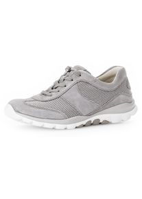 Damen Keilsneaker, Gabor Rollingsoft, Gr. 43, grau, Textil, Veloursleder, sportlich, Schuhe, Freizeitschuh, Halbschuh, Schnürschuh mit