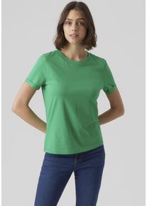 Véro Moda VERO MODA Damen Kurzarmshirt "VMPAULA S/S T-SHIRT NOOS", grün, modisch, Gr. M, unifarben, Jersey, Obermaterial: 100% Baumwolle, Shirts