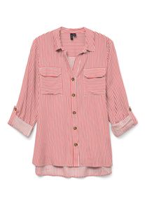Véro Moda VERO MODA Damen Hemdbluse "VMBUMPY L/S SHIRT NEW WVN GA NOOS", rosa, modisch, Gr. L, gestreift, Web, Obermaterial: 100% Viskose, Blusen
