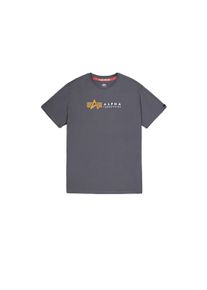 Herren T-Shirt "Alpha Industries Men - T-Shirts Alpha Label T-Shirt", grau, Gr. XXL, Alpha Industries, Obermaterial: 100% Baumwolle, Shirts