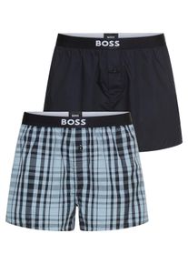 BOSS Herren Pyjamashorts "2P Boxer Shorts EW", Gr. XLopen blau 483, Web, Obermaterial: 100% Baumwolle, casual, Hosen, mit Logobund
