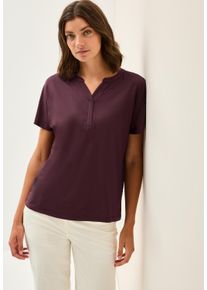 Cecil Damen T-Shirt, rot, casual, Gr. XL, unifarben, Jersey, Obermaterial: 50% Baumwolle, 50% Modal, Shirts, im Tunika-Look