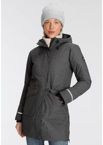 Polarino Damen Funktionsparka, grau, sportlich, Gr. 42, meliert, Web, Obermaterial: 75% Polyester, 25% Polyamid. Futter: 100% Polyester. Wattierung: