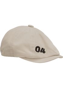 Chillouts Damen Schiebermütze "Dartford Hat", beige, casual, Gr. S, unifarben, Baumwolle, Mützen, mit Zahlenstickerei-Detail