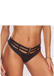 JETTE Damen String, Gr. 32, schwarz, Spitze, Microtouch, Obermaterial: 85% Polyamid, 15% Elasthan, Unterhosen, mit edlem Bänderdetail und
