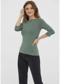 Véro Moda VERO MODA Damen 3/4-Arm-Shirt "VMPANDA MODAL 3/4 TOP JRS NOOS", grün, modisch, Gr. XS, unifarben, Jersey, Obermaterial: 48% Baumwolle, 48% Modal