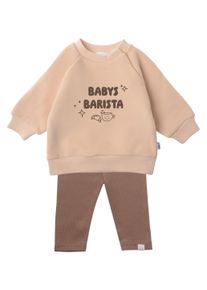 Liliput Kinder Sweatanzug "Babys Barista", beige, Gr. 98, bedruckt, 95% Baumwolle, 5% Polyester, Sportanzüge, mit elastischen Bündchen