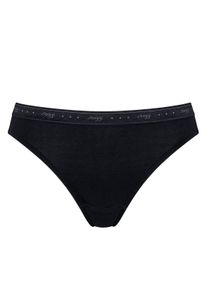Sloggi Damen Tai-Slip "24/7 100 Tai 3P", Gr. 44, schwarz, Single Jersey, Obermaterial: 95% Baumwolle, 5% Elasthan, unifarben mit Farbeinsatz,