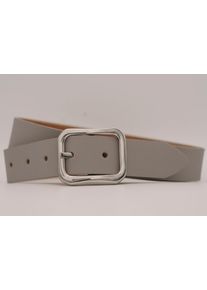 AnnaMatoni Damen Ledergürtel, grau, casual, Gr. 80, unifarben, Rindsleder, Gürtel, mit silberner Schließe