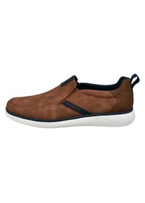 Bugatti Herren Slip-On Sneaker, Gr. 45, braun, Lederimitat, casual, Schuhe, Slipper, Freizeitschuh, Halbschuh mit Stretcheinsatz