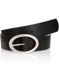 Tom Tailor Damen Ledergürtel, schwarz, casual,klassisch, Gr. 95, Rindsleder, Gürtel, bis Gr. 105