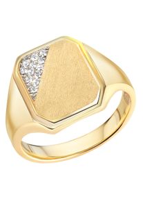 Firetti Herren Fingerring "Schmuck Geschenk Silber 925 Herrenring Silberring Siegelring", 20, Silber 925 (Sterlingsilber), 3,5mm, gelb, Silber 925