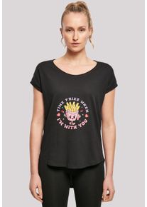 F4NT4STIC Damen T-Shirt "Time Fries when I am with you Valentinstag", schwarz, casual, Gr. L, Obermaterial: 100% Baumwolle, Shirts, Premium Qualität