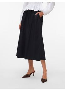 Véro Moda VERO MODA Damen Sommerrock "VMCHARLOTTE HW ANKLE SKIRT WVN GA", schwarz, modisch, Gr. S, unifarben, Web, Obermaterial: 100% Baumwolle, Röcke