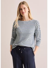 Cecil Damen T-Shirt, blau, casual, Gr. XXL, gestreift, Stoff, 65% Polyester, 30% Viskose, 5% Elasthan, Shirts, mit Streifenmuster