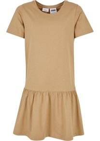 Urban Classics Mädchen Shirtkleid "Urban Classics Damen Girls Valance Tee Dress", beige, klassisch, Gr. 122, unifarben, 100% Baumwolle, Kleider