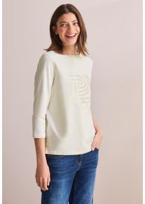 Cecil Damen Print-Shirt, weiß, casual, Gr. XXL, bedruckt, Web, 83% Baumwolle, 13% Modal, 4% Elasthan, Shirts, mit U-Boot-Ausschnitt