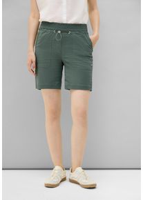 Cecil Damen Shortsschwarz balmy khaki, casual, Gr. L, unifarben, Web, Stoff, 66% Baumwolle, 30% Polyester, 4% Elasthan, Hosen, Middle Waist