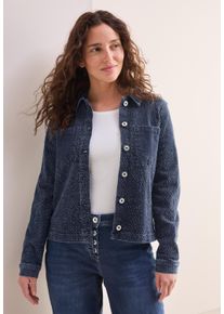 Cecil Damen Jeansjacke, blau, casual, Gr. XS, gemustert, Web, 98% Baumwolle, 2% Elasthan, Jacken, mit Brusttaschen