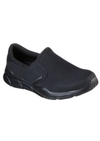 Skechers Herren Slip-On Sneaker "Equalizer", Gr. 45, schwarz, Textil, Lederimitat, unifarben, sportlich, Schuhe, Slipper, Freizeitschuh mit Air