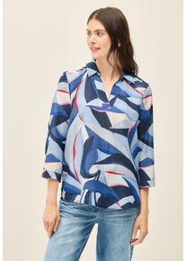 Cecil Damen Longbluseurban navy blau, casual, Gr. M, mehrfarbig, Stoff, Web, 67% Viskose, 33% Baumwolle, Blusen, im Multicolour Look