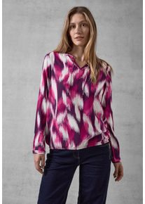 Cecil Damen Langarmbluse, rosa, casual, Gr. L, bedruckt, Stoff, 100% Viskose, Blusen, aus softer Viskose